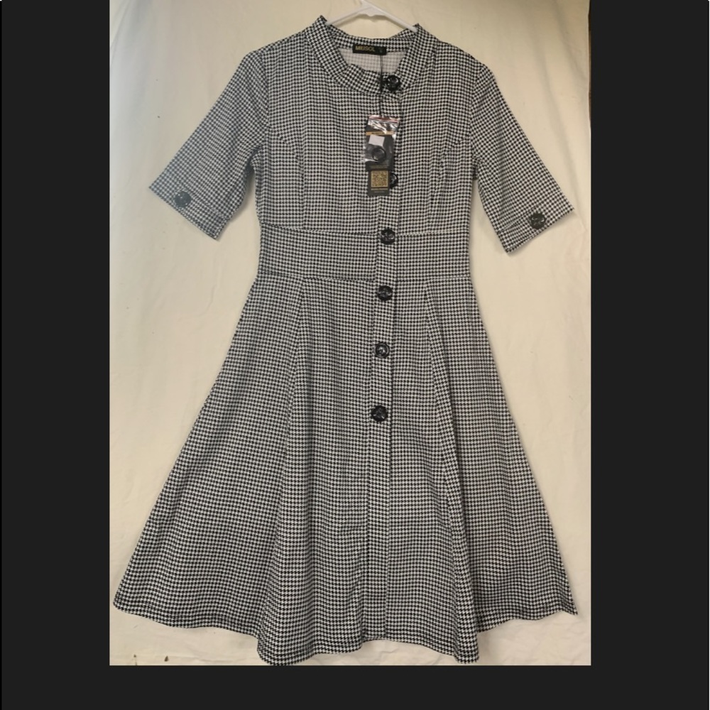 Black and white checkered dress